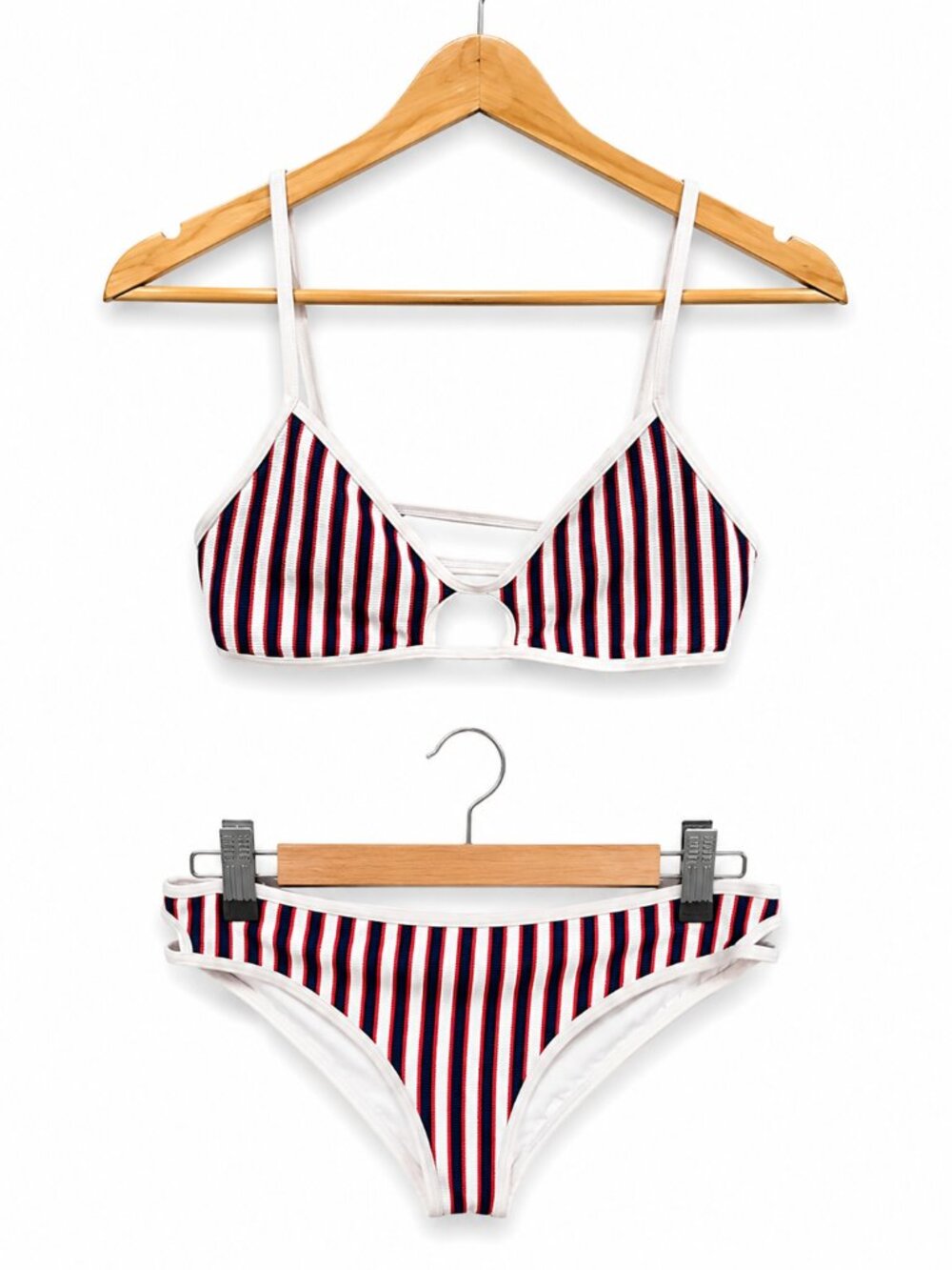 L*SPACE Striped Bikini Set – Red, White & Navy